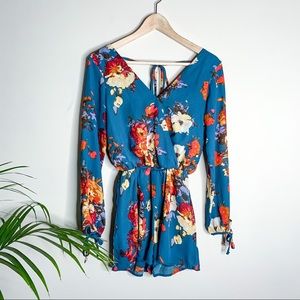 ONE CLOTHING BLUE FLORAL ROMPER